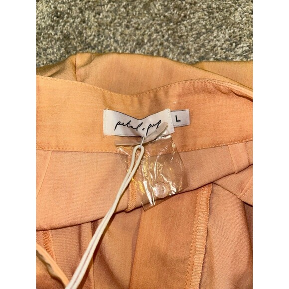 Petal And Pup Bridget Tailored Shorts Peach L Pleated‎ Chino Pastel High Waisted - Picture 7 of 10